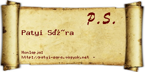 Patyi Sára névjegykártya