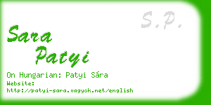 sara patyi business card