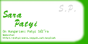 sara patyi business card